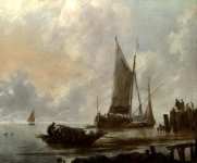 Jan van de Cappelle - Vessels Moored off a Jetty